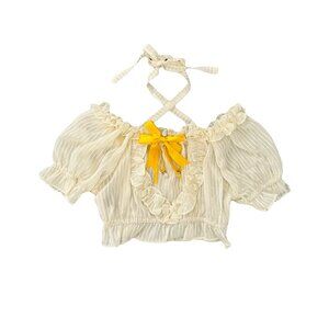Sweet heart ruffle bow lolita crop top